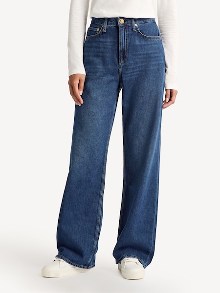 Blue Logan Mid Rise Wide Leg Jeans (E78711) | £210