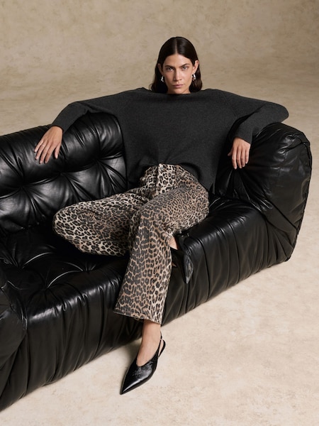 Animal Leopard Print Izey Denim Straight Jeans (E80376) | £235