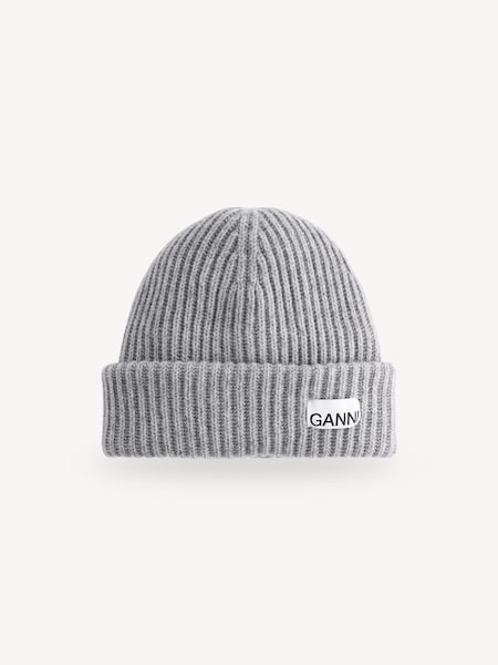 Grey Structured RIb Beanie (E80389) | £95