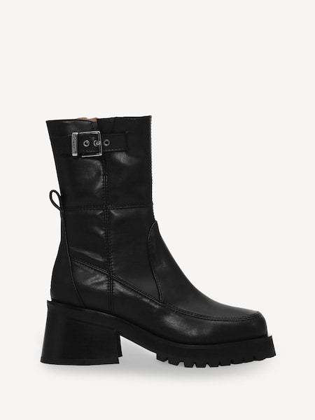 Black Feminine Buckle Platform Boots (E80430) | £475