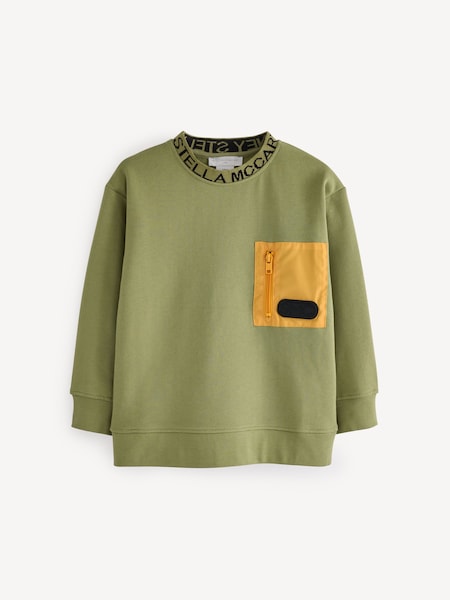 Green Logo Neck Cropped Sweatshirt (E84706) | £84
