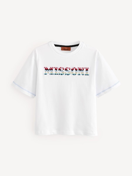 Logo Short Sleeve White T-Shirt (E84713) | £87