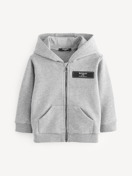 Kids Baby Grey Logo Zip-Up Hoodie (E84724) | £184