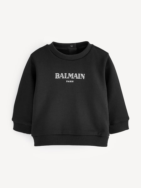 Kids Baby Logo Crew Neck Black Sweatshirt (E84738) | £127