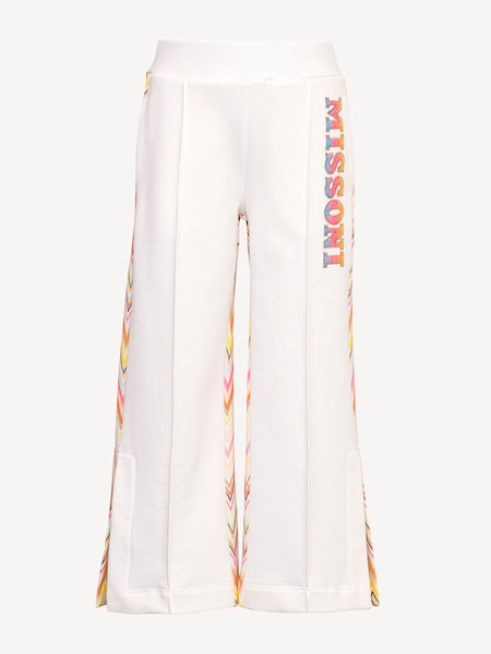 Cream Zig Zag Pattern Wide Leg Logo Joggers (E84745) | £205 - £229