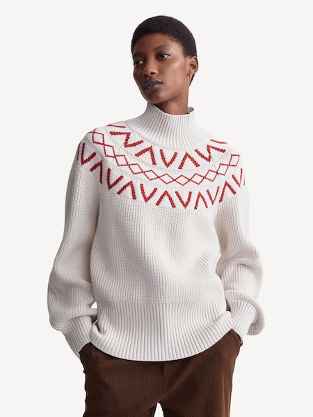 Cream Marcie Fairisle Pattern Yoke Knit Jumper (E87603) | £70