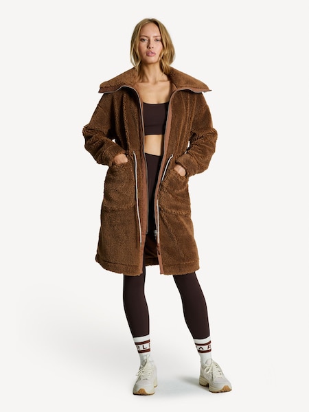 Brown Logan Sherpa Coat (E87611) | £115