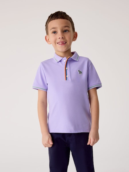 Boys Short Sleeve Zebra Print Polo Shirt (E87979) | £45