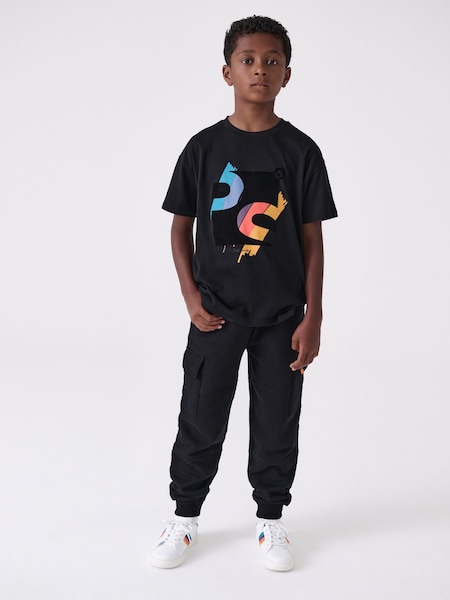Black T-Shirt and Joggers Set (F00723) | £70