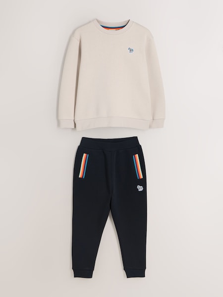 Stone Zebra Sweatshirt and Black Joggers Set (F00731) | £80