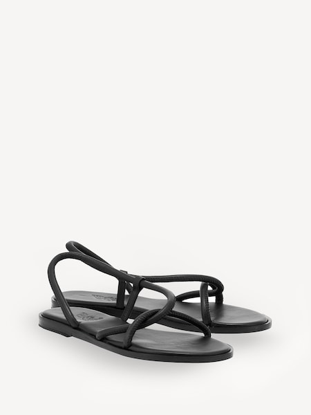 Black Bomba Leather Sandals (F01529) | £250