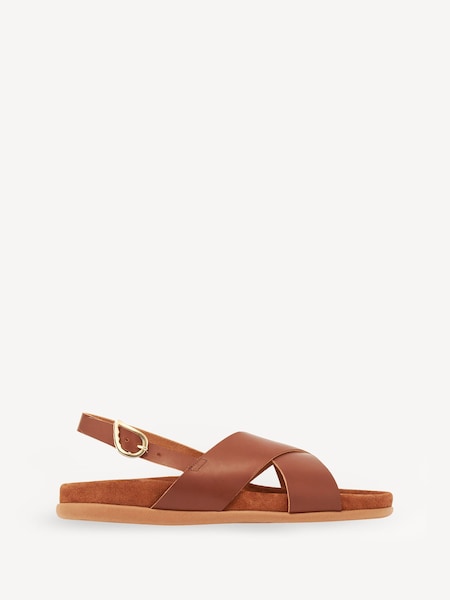 Brown Ikesia Leather Sandals (F01538) | £215