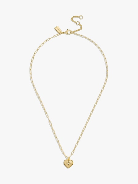 Gold Tone Iconic Heart Pendant Necklace (F02497) | £95