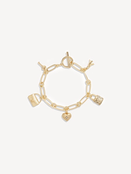Gold Tone Iconic Charm Bracelet (F02498) | £150