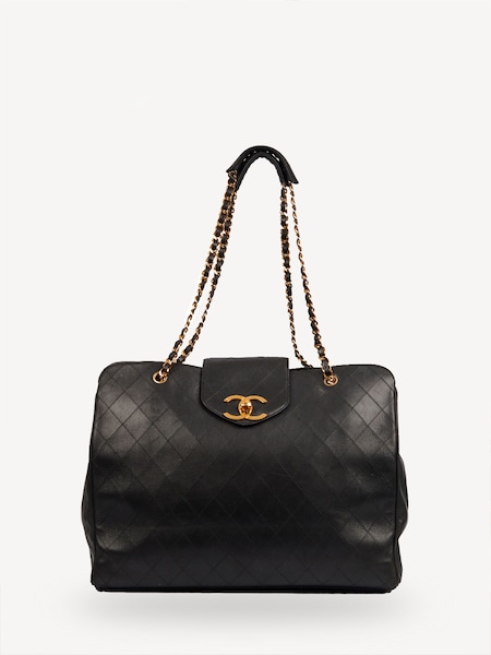 CHANEL Travel Ligne Tote Calfskin Leather Black Handbag (F05336) | £4,225