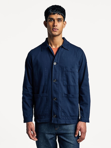 Blue Coverall Herringbone Jacket (F05963) | £175