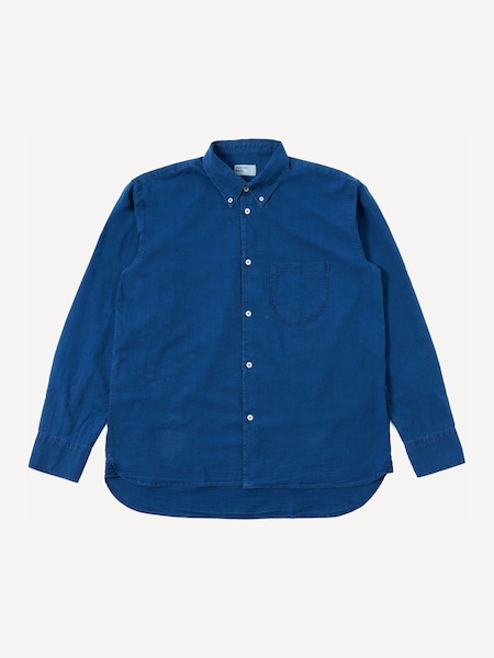 Blue Lazy Day Relaxed Fit Washed Seersucker Shirt (F05965) | £145