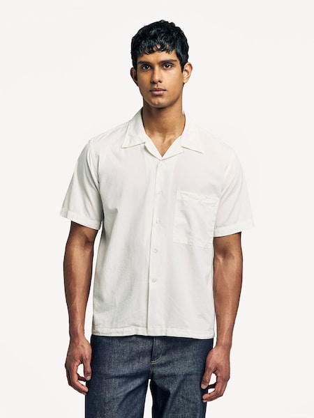 Natural Camp Boxy Fit Ecru Gardenia Lycot Shirt (F05966) | £155