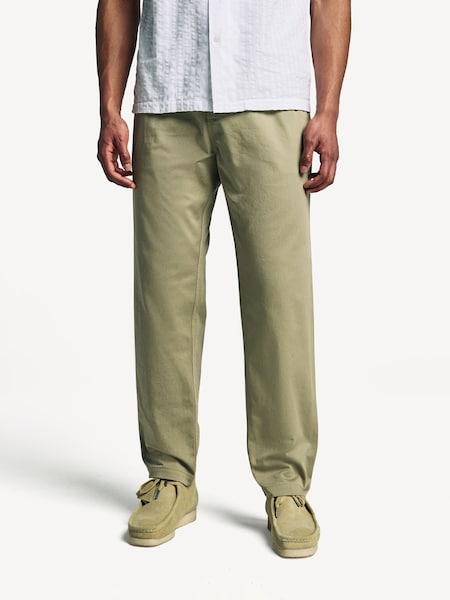 Brown Military Chino Twill Straight Leg Trousers (F05967) | £150