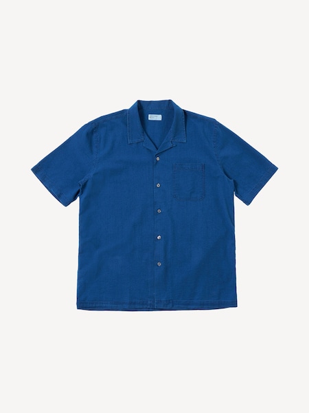 Blue Road Regular Fit Washed Seersucker Shirt (F05968) | £120