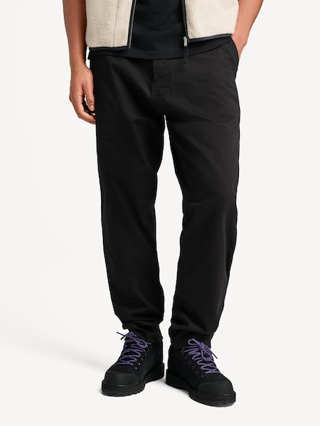 Black Military Twill Straight Leg Chino Trousers (F05979) | £150