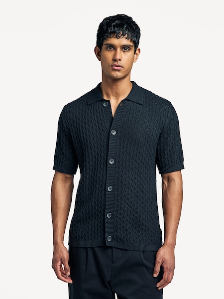 Black Gespertus Short Sleeve Knit Shirt (F07265) | £120