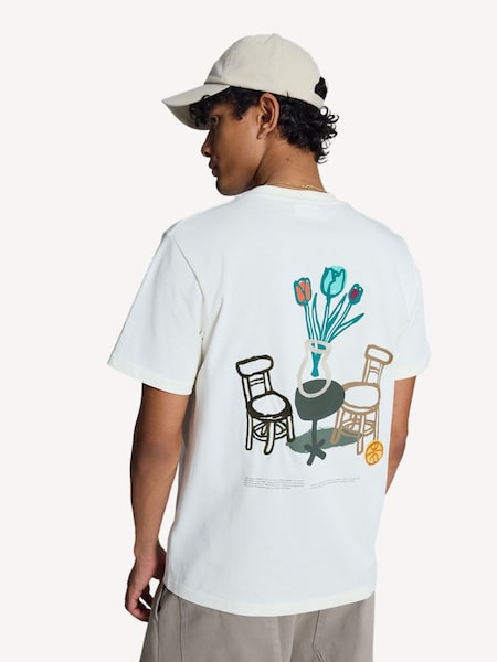 Cream Bruno Café Artwork T-Shirt (F07266) | £60