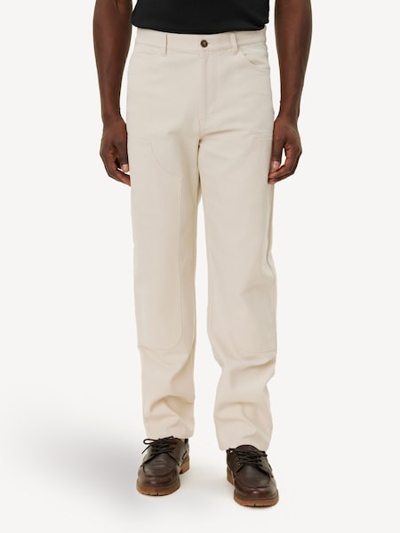 Cream Ryder Double Front Panel Carpenter Trousers (F07276) | £120