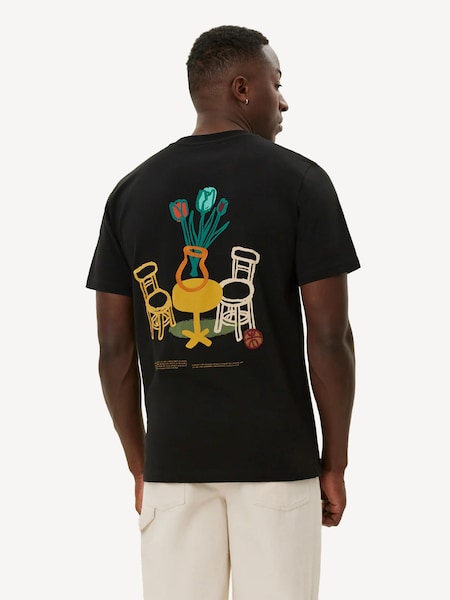 Black Bruno Café Artwork T-Shirt (F07282) | £60