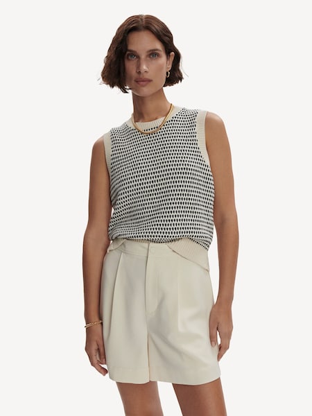 Cream Knowles Textured Knit Vest (F08229) | £80