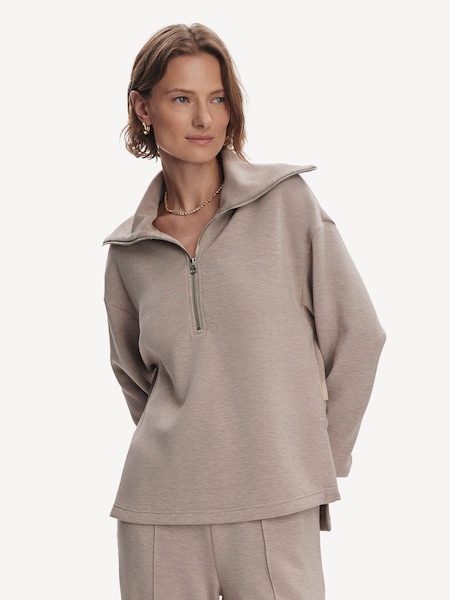 Cream Larson Half Zip Sweat Top (F08230) | £105