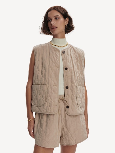Light Taupe Karla Quilted Gilet (F08235) | £135
