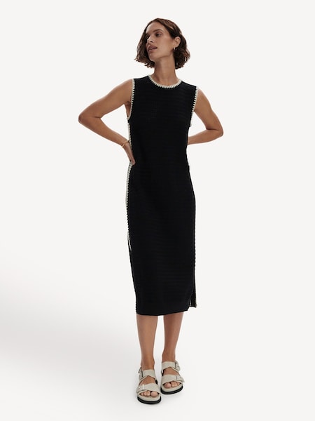 Black Dwight Tank Knit 100% Cotton Dress (F08242) | £145