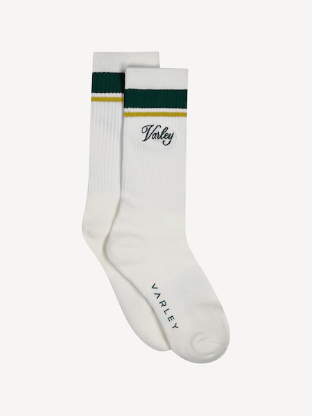 White/Green Lamar Club Stripe Socks (F08245) | £20