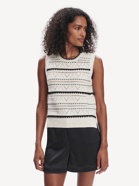 White Athena Pointelle Knit Vest (F09427) | £90