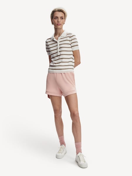 White Faustine Button Neck Polo Shirt (F09453) | £90