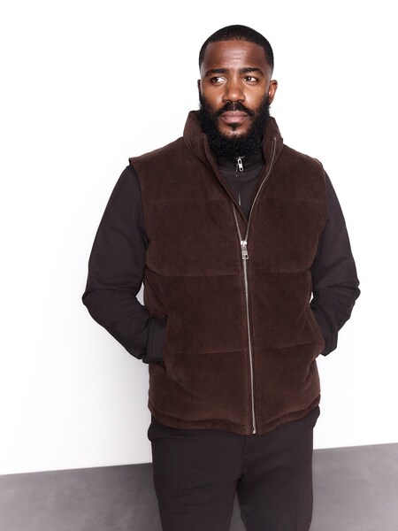 Brown Corduroy Padded Gilet (F17796) | £70