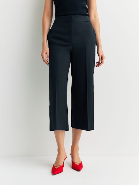 Black Temple Light Gabardine Stretch Trousers (F18072) | £325