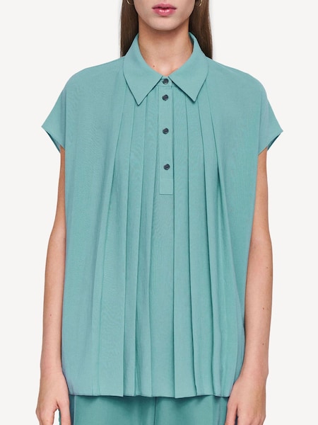 Blue Antin Airy Plisse Blouse (F18077) | £325