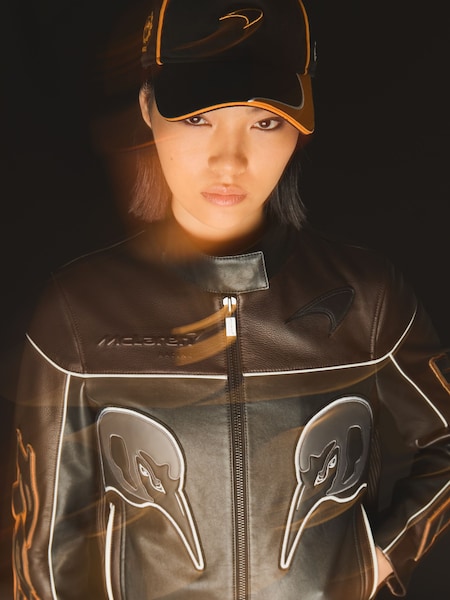 Black Champion McLaren F1 Team Leather Biker Jacket (F18129) | £1,298