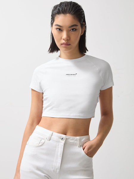 White Grace McLaren F1 Team Cropped Logo T-Shirt (F18200) | £38