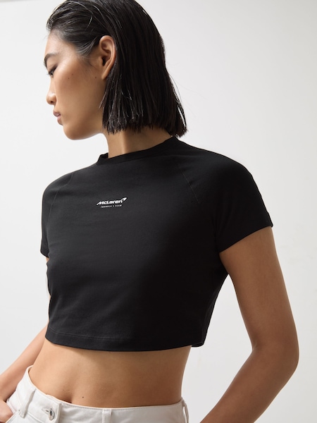 Black Grace McLaren F1 Team Cropped Logo T-Shirt (F18241) | £38