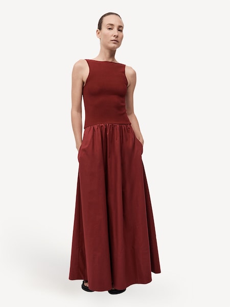 Red Bateau Cut Out Dress (F23384) | £344
