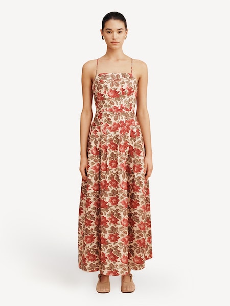 Red Rosalie Floral Midi Dress (F23873) | £385