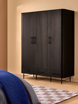 MADE.COM Dark Oak Effect Zeke Triple Wardrobe
