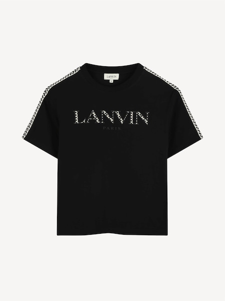 Black Short Sleeve Logo T-Shirt With Tipping Detail (F25160) | £145 - £159