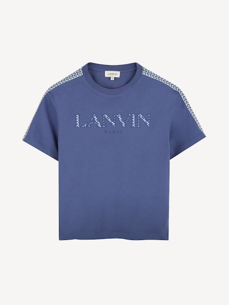 Blue Short Sleeve Logo T-Shirt With Tipping Detail (F25171) | £145 - £159