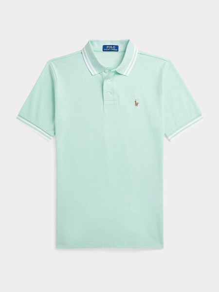 Turquoise Boys Tipped Cotton Polo Shirt. (F28467) | £79