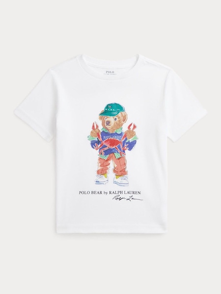 White Boys Polo Bear Graphic Cotton Jersey T-Shirt (F28489) | £49 - £55