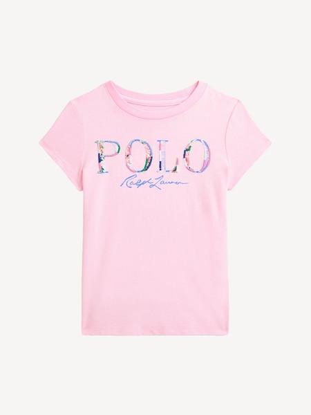 Pink Girls Logo 100% Cotton Jersey T-Shirt (F28521) | £49 - £55